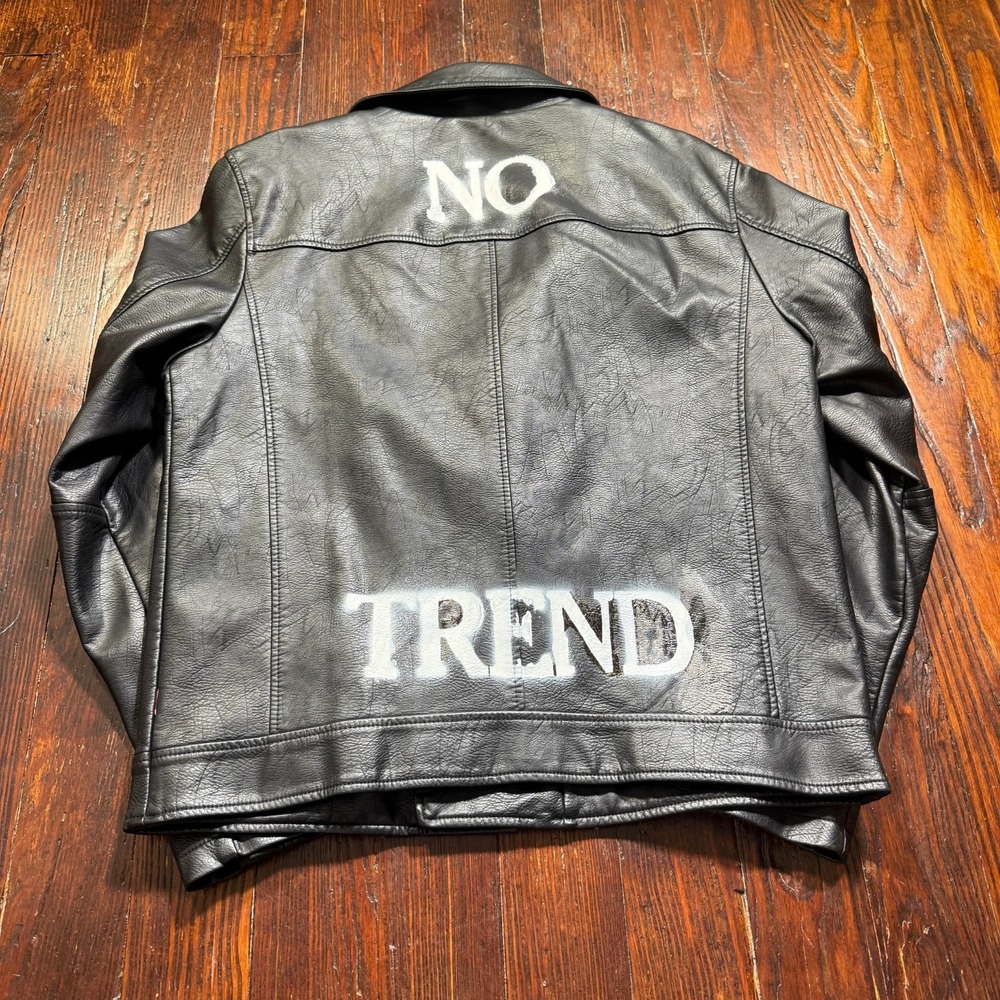Levi's Biker Jacket Mens Medium Black Faux Leather Punk Gothic No Trend
